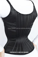 Cinta Modeladora Abdominal Califórnia Feminina com Alça e 26 Barbatanas de aço