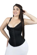 Cinta Modeladora Abdominal Zurique 18 barbatanas de aço e bojo com acabamento em renda